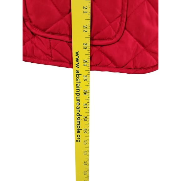 ST JOHNS BAY Women's Puffer Vest size OX Quilted Full Zip Red - Picture 5 of 9